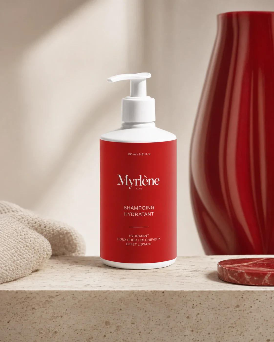 Shampoing hydratant Myrlène Paris, flacon pompe 290 ml