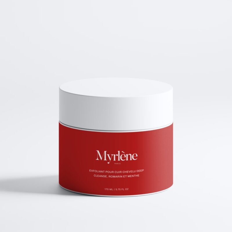 Exfoliant pour cuir chevelu Deep Cleanse romarin et menthe Myrlène Paris, pot 170 ml